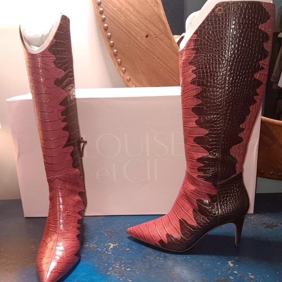 Louise et Cie Shoes - Louise et Cie Two-Tone Leather Heeled Boots